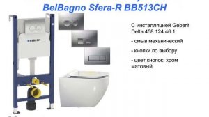 Унитаз подвесной безободковый BelBagno Sfera R BB513CH