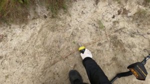 Поиск золота на старом советском пляже с металлоискателем GARRETT ACE 250. Копаю вместе с сыном