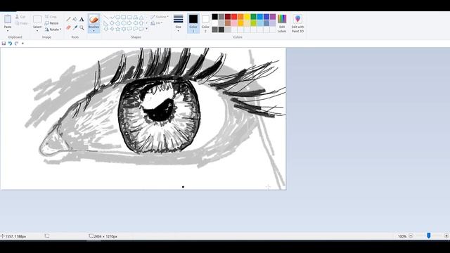 Нарисуй реалистичный глаз - MS краска смотреть онлайн