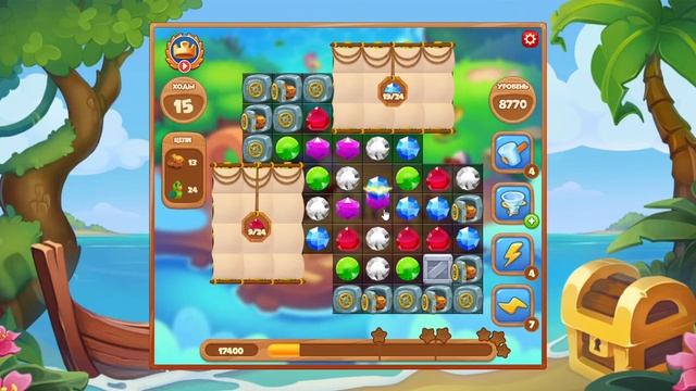 Как пройти уровень 8770 игры Сокровища Пиратов смотреть онлайн