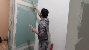 ЗАДЕЛКА СТЫКОВ ГИПСОКАРТОНА БУМАЖНОЙ ЛЕНТОЙ  с УНИФЛОТОМ