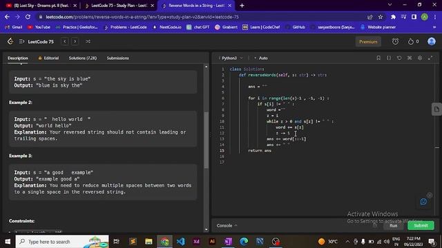 Reverse Words in a String (LeetCode) Medium смотреть онлайн