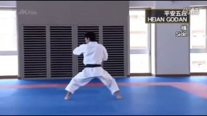 Хейан Годан ката шотокан каратэ. Обучающие видео.