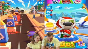 ГОВОРЯЩИЙ ТОМ ПОГОНЯ ГЕРОЕВ Соревнование АНДЖЕЛА VS ТОМ Talking Tom Hero Dash #6