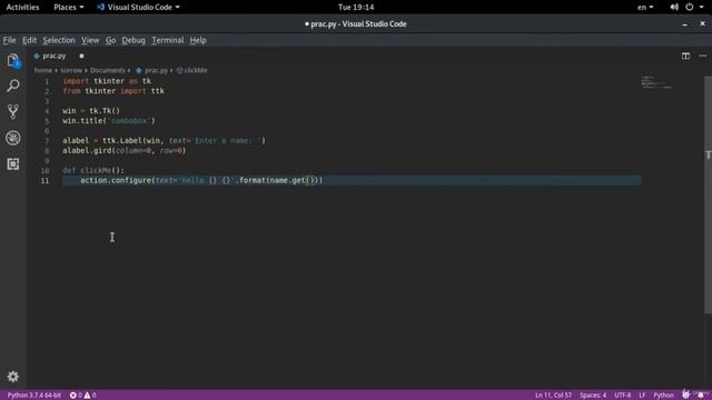Work With Combobox In Tkinter Python - Detailed Video - Much Useful | Must Watch