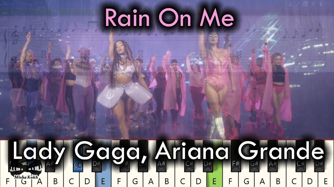 Lady Gaga, Ariana Grande - Rain On Me [Piano Tutorial | Sheets | MIDI] Synthesia