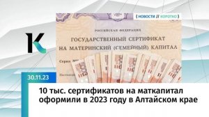 10 тыс. сертификатов на маткапитал оформили в 2023 году в Алтайском крае