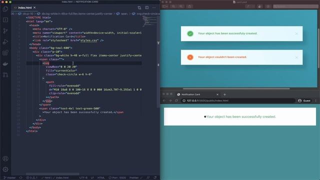 TailwindCSS | Notification Card смотреть онлайн