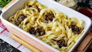 Гнезда с курицей и грибами