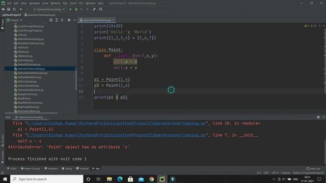 Operator Overloading in Python  | Polymorphism | Python Tutorial for Beginners