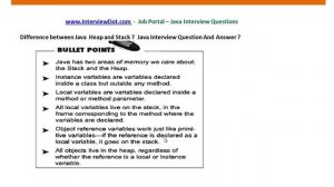 Java Interview Question And Answer Java Heap and Stack Difference Explain