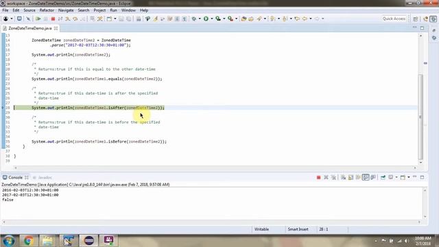 How to use equals,isAfter and isBefore methods of ZonedDateTime Class? | Java 8 Date and Time