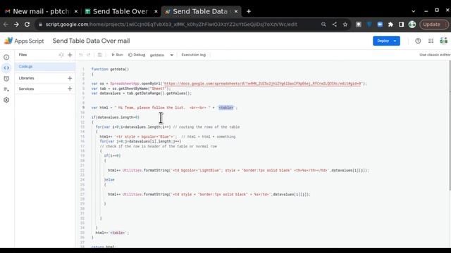 How to Send Emails from Google Sheets | Email HTML Table Data From Google Sheets | Google App Scrip