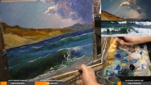 Морской пейзаж маслом. Урок живописи для начинающих.