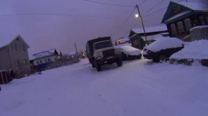 Первый снег! Маз буксуем на выгрузке и многое другое!