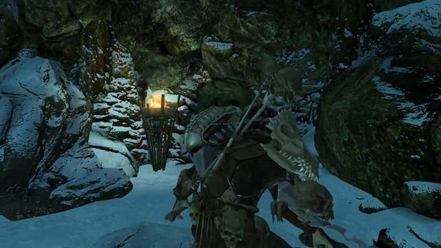 Skyrim: Tribal Predator Killing Vampires at Haemar's Shame.