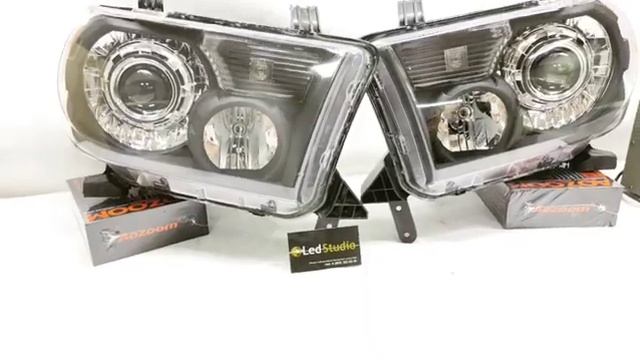 Toyota Sequoia фары светодиодные. Тюнинг фары. смотреть онлайн