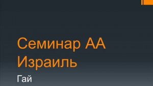 04. Семинар АА. Израиль. Гай.