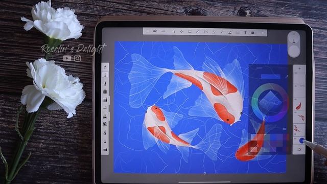 Draw Koi Pond using Autodesk Sketchbook|Ipad Pro 2020 |Beginners Digital art| Free| Voice over #6 смотреть онлайн