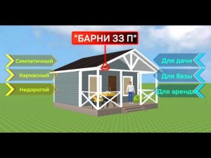 Симпатичный, недорогой, каркасный, быстровозводимый дом. Для дачи, для базы отдыха, для сдачи