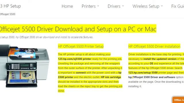 HP Officejet 5500 printer setup | Unbox HP Officejet 5500 printer | Wi-Fi setup