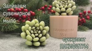 Мыловарение для начинающих. Переход цвета в мыле. Заливаем суккулент Пахифитум.