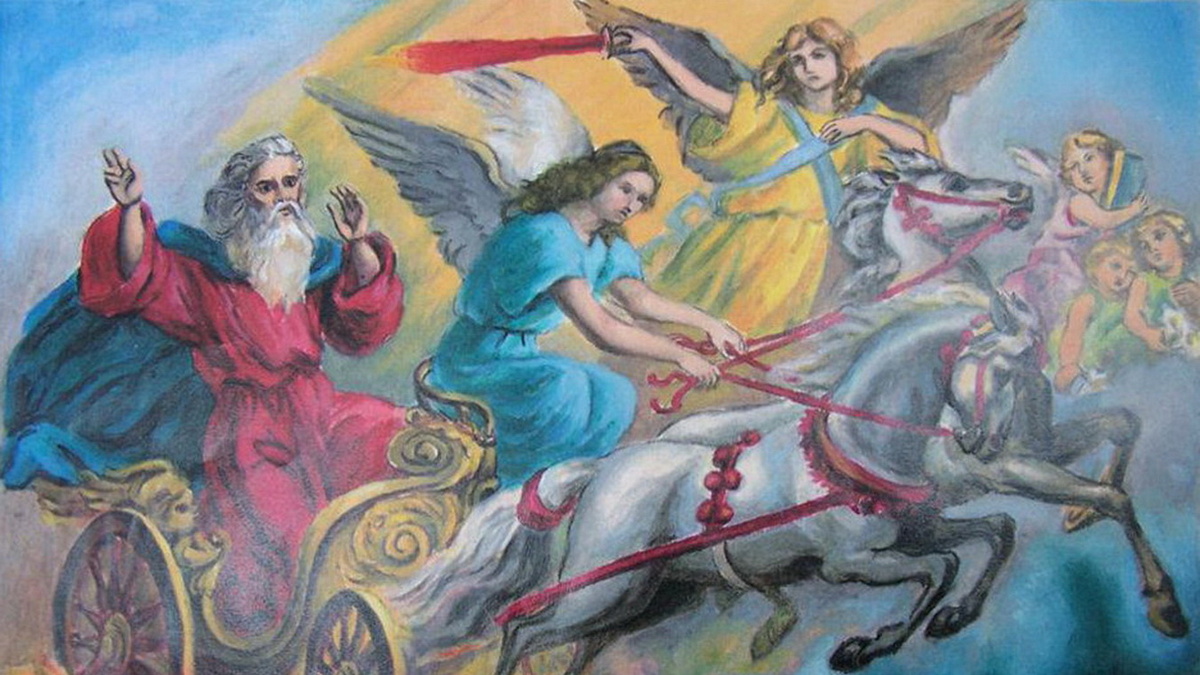 Пророк Илия картина в огненной колеснице