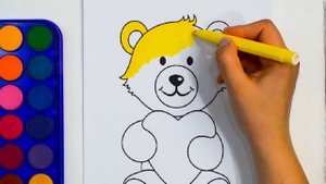 Раскраска Мишка с сердцем / Раскраски для детей