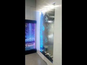 Водопад по стеклу на просвет с пескоструйным рисунком