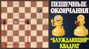 Шахматы. Учебник эндшпиля №8. Пешечные окончания. Король против пешек. "Блуждающий" квадрат