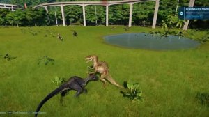 3 Indoraptor vs 3 Spinoraptor - Jurassic World Evolution