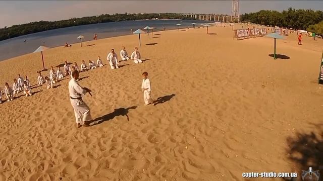 Каратэ на дне физкультурника, Запорожье 12.09.2015 - Karate demonstration drone смотреть онлайн