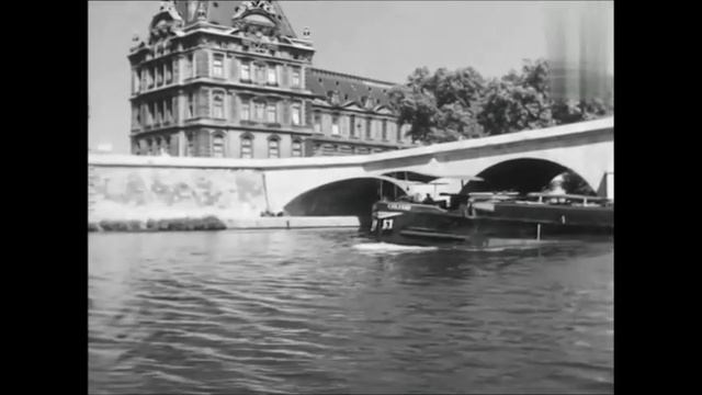 Кинохроника, Франция. Прогулка На Катере в Париже вдоль Сены (1949). France. Paris Along The Seine