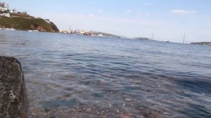 ВИДЕО - ВОДЫ ТИХОГО ОКЕАНА ОМЫВАЮТ БЕРЕГ РУССКОГО ОСТРОВА, ВЛАДИВОСТОК