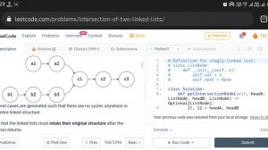 Intersection of Two Linked Lists Using Python | Leetcode - 160 | #leetcode160 #linkedlist #python3