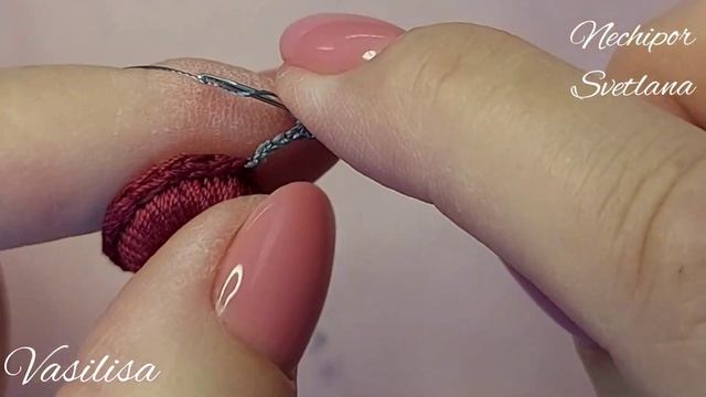 Простая серединка цветка с тычинками. Вязание крючком.