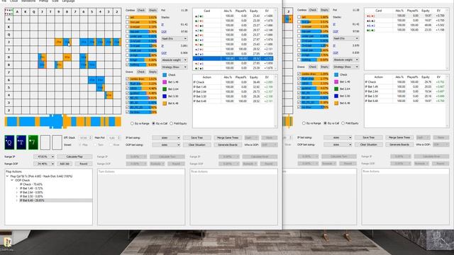 Игра как рейзер BTN vs BB. Овербет на дровяном высоком флопе. ГТО в SimplePostflop Часть 2. смотреть онлайн