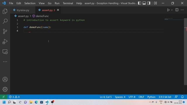 V36 - Introduction to assert keyword in Python