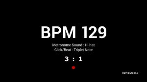 Metronome BPM 129 / Hi-hat / Triplet