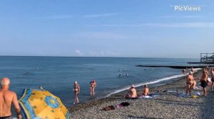 Сочи пляж Чкаловский сегодня 12 июля 2024. Обстановка на пляже море и погода сейчас