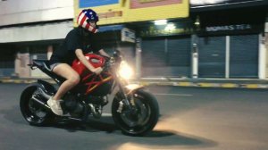 Ducati monster cafe racer  into the night !!!