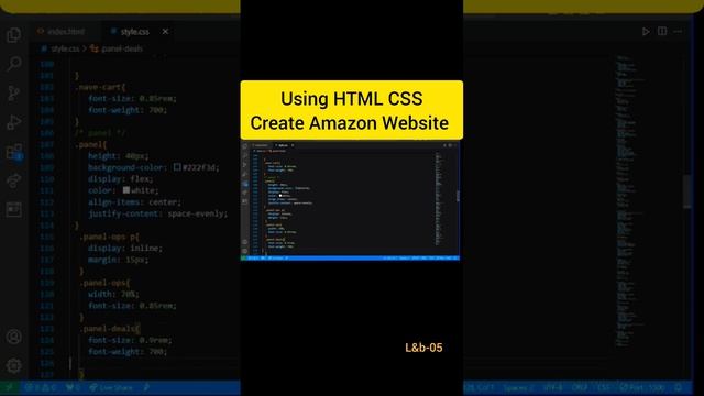 Using HTML CSS  Create Amazon Website #html #css #amazon #viral