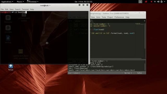 How to run basic python programs in the terminal using Sublime Text 3 in Kali Linux смотреть онлайн