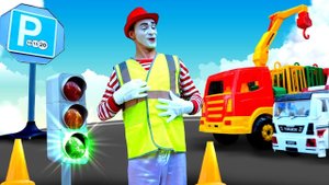 Toy Cars and Trucks for Kids on a Parking Lot: Funny Videos for Kids with Toys for Kids