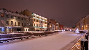 ?? Петербург начали украшать к Новому году. Вечерняя прогулка по Мойке.