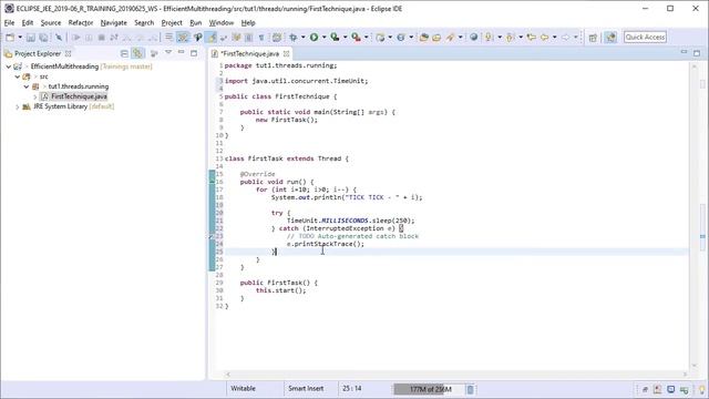 Java Multithreading 03 - Creating Threads Using Threads API | 1st Technique смотреть онлайн