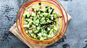 Салат с копченой курицей и горошком. Приготовление рецепт с фото