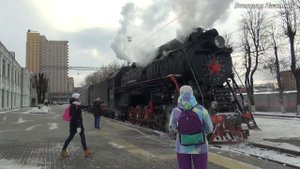 Паровоз ЛВ-0182 на Рижском вокзале (01.2015)