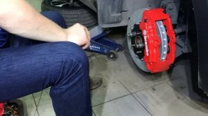 KIA sorento prime замена передних тормозов на спортивные BREMBO