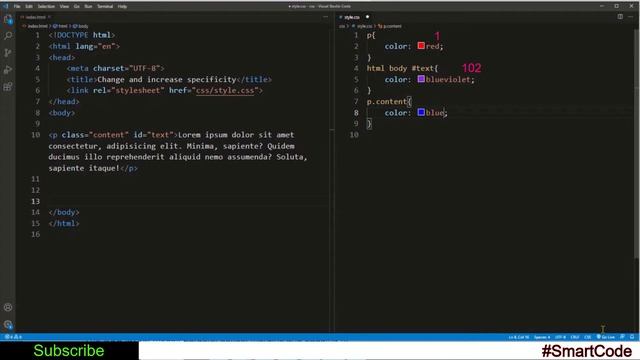Change and increase specificity | CSS explained | #smartcode